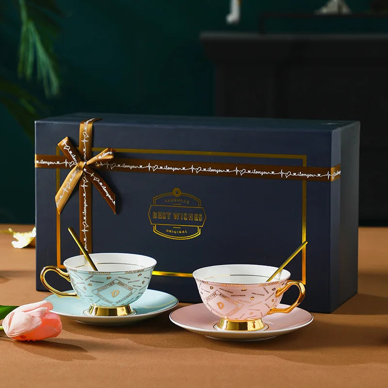 Creative Luxury Coffee Cup and Dish Set with Gift Box Exquisite Craftsmanship and Gift Selection
