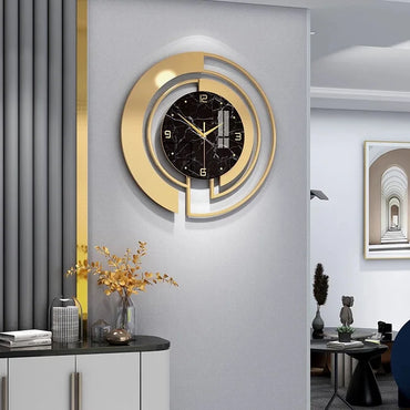 Nordic Light Luxury Metal Wall Clock Fashion Design Large Home Decoration Pendant Clock Hotel Living Room Wall Hanging Clocks