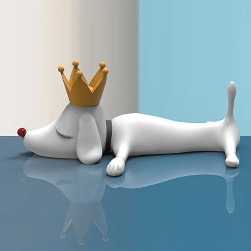 Creative Dog Figurines Art Modern Nordic Miniatures Sculpture Aesthetic Elegant Sculptures Lonesome Dog Figurine Table Decor