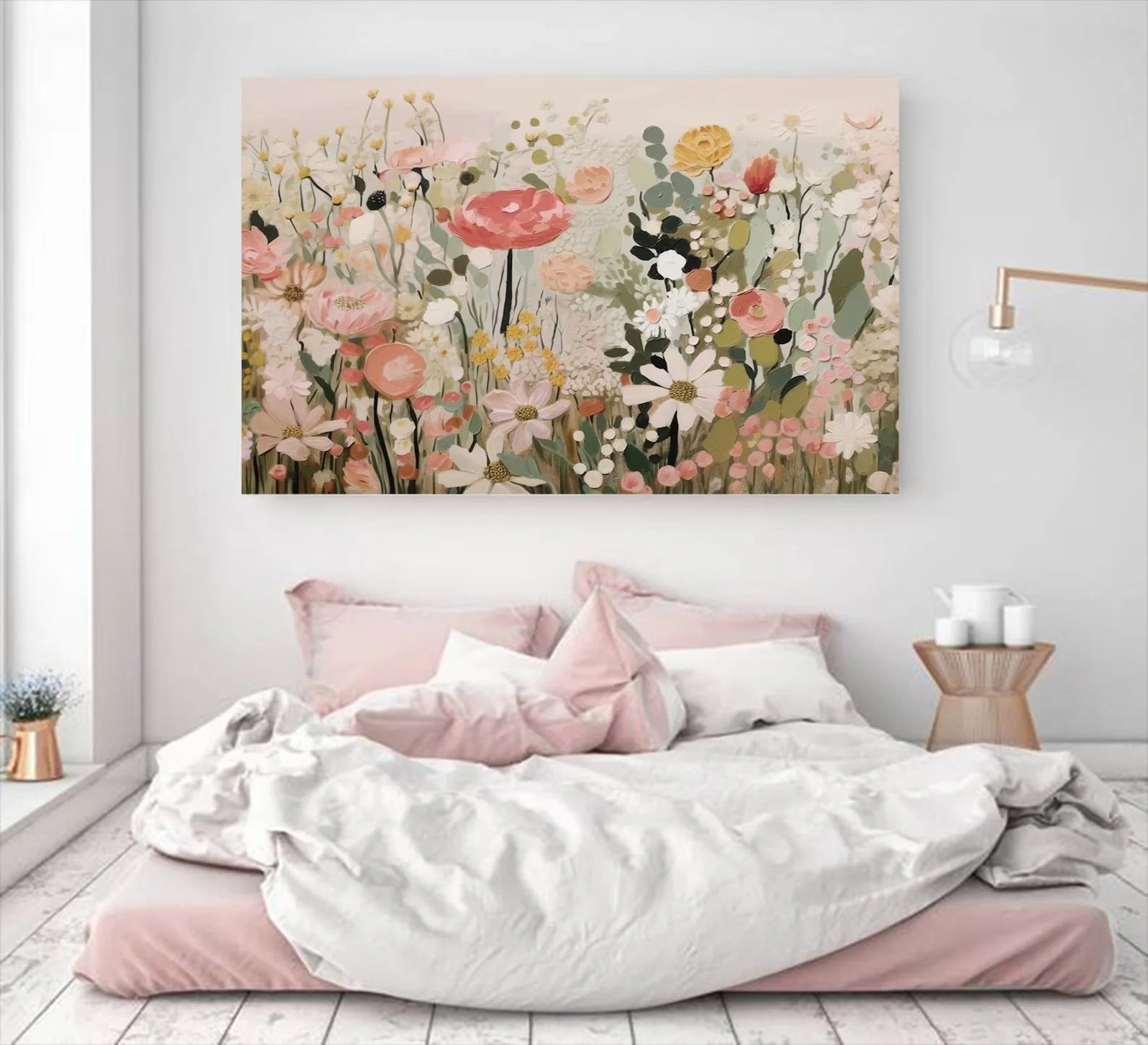 Thick Texture Flower Picture Dafeng Oil Painting Handmade Abstract Oil Painting on Canvas Wall Art Home Decoration Unframed