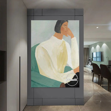 Hotel Room Decor Cartoon Figure Poster Art Hand-painted Abstract Wall Hangings Oil Painting Luxury Decorative Item Artwork