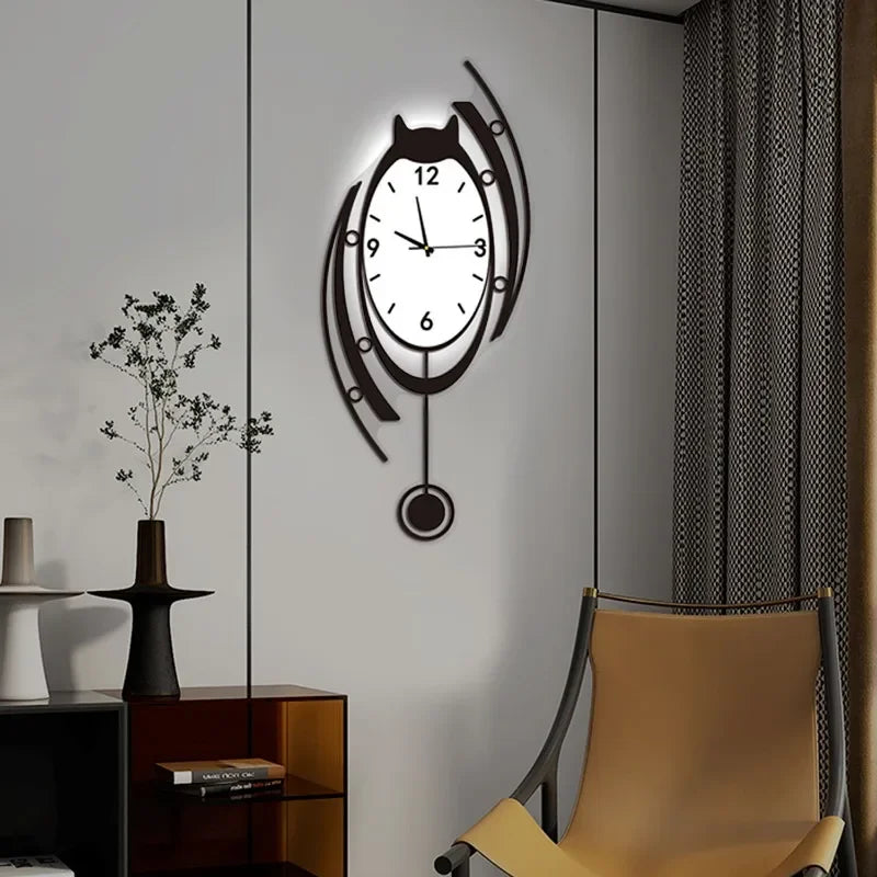 Large Acrylic Wall Clocks Luminous Silent Modern Art Clocks Wall Luxury Nordic Aesthetic Watches Elegant Clock Living Room