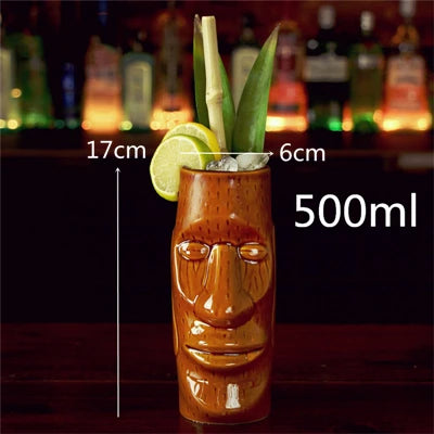 400ml Tiki Mugs Cocktail Cup Beer Wine Mug Ceramic Tiki Mugs Art Crafts Creative Hawaii Mugs