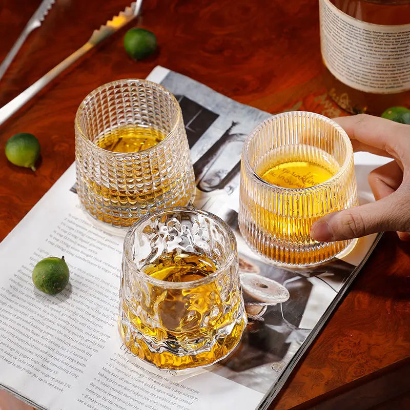 160Ml Tumbler Glass Rotating Whiskey Glass Creative Gyro Glass Drinkware Red Wine Glass Shake Decompression Glass Wine Cup