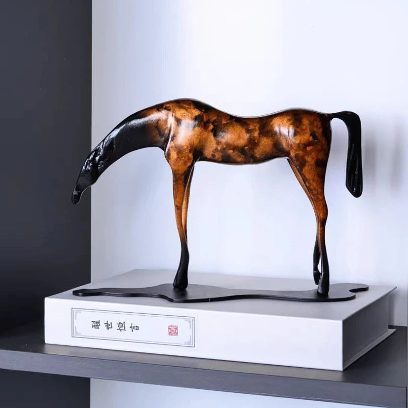 Horse Ornaments Animal Sculptures Miniature Luxury Creative Ornament Aesthetic Modern Living Room Accessories Home Decorations