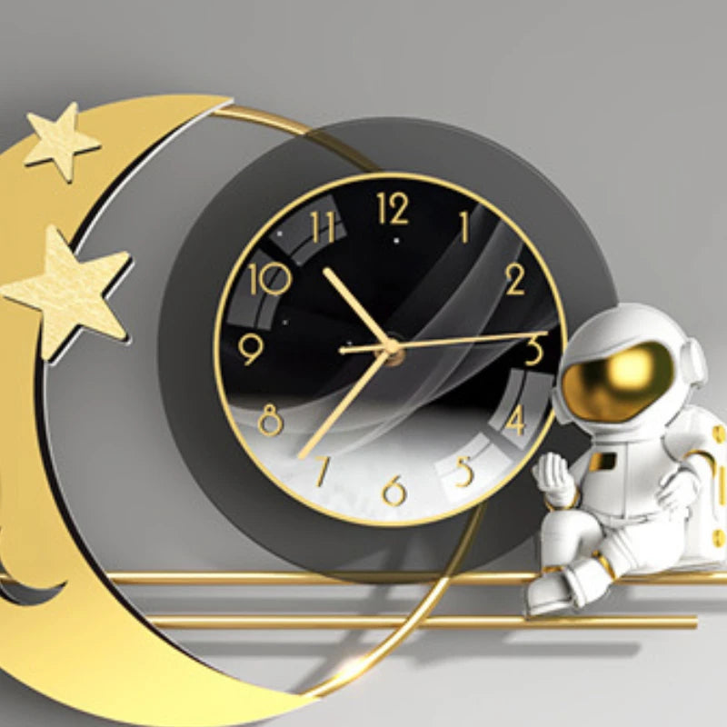 Aesthetic Lamp Wall Clocks Astronaut Luxury Art Modern Table Clocks Elegant Modern Large Clock Living Room Watch Decoration