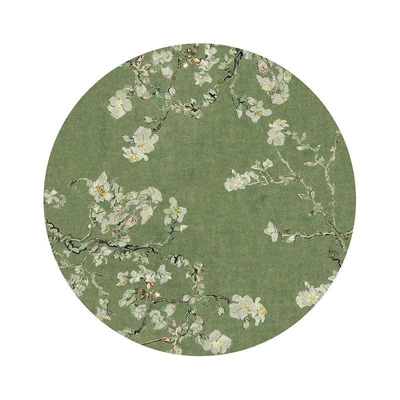 New Chinese Style Round Carpet Thickened Study Anti-slip Mat Light Luxury Carpets for Living Room Home Bedroom Decor Retro Rug