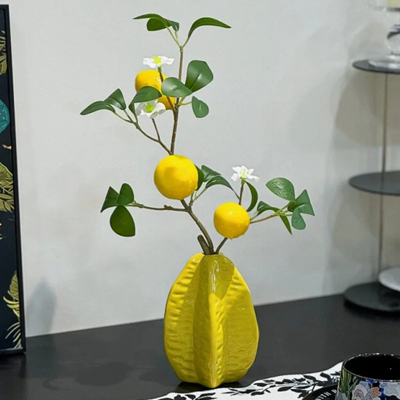 Yangtao Ceramic Vase Fruit Series Creative Small Ornaments Home Vase Decorations Fresh Flower Arrangement Dry Flower Utensils