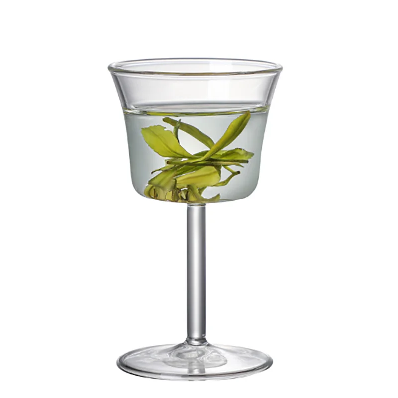Transparent Glass Houkui Tea Cup Green Kung Fu Tea Glass Red Wine Glass Goblet Tea Tasting Cup Small Tea Cup Mini Wine Cups New