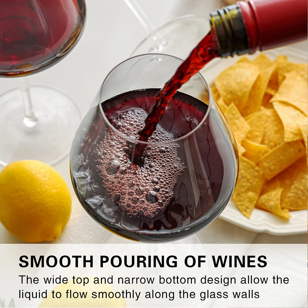 WOTOR 2Pcs/Set High Quality Wine Glass Transparent Red Wine Juice Drink Big Wine Glass Unbreakable Suitable For Wedding Party