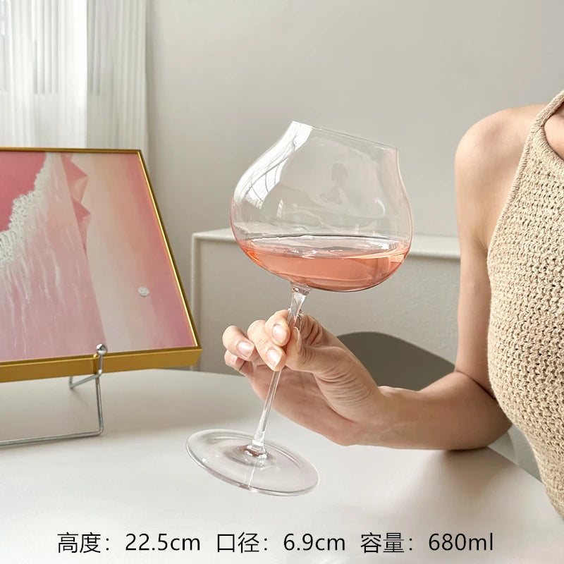 680ml Large Capacity Red Wine Cup Ultra-thin Sensory Crystal Glass Cup The Same Burgundy Glass Cup Thin Glass Goblet Glass