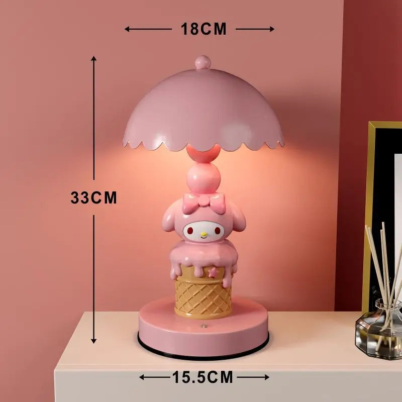 Sanrio Small Desk Lamp Cartoon My Melody Headboard Lamp Eye Friendly Study Rechargeable Girl Study Desktop Cute Decoration Gifts
