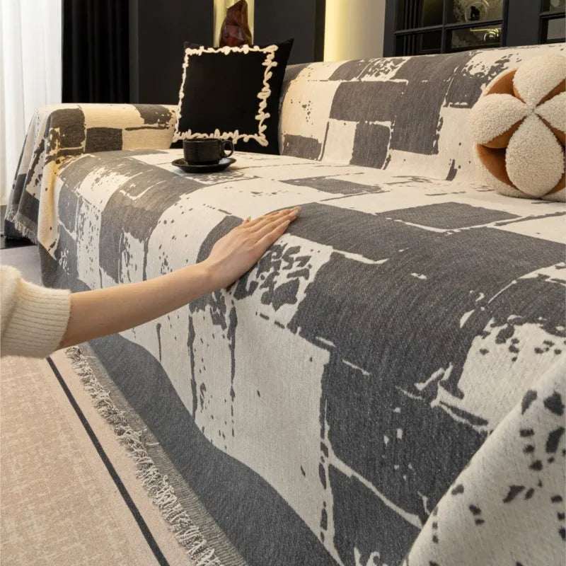 Vintage Chenille Sofa Cover Full Coverage Non-Slip Couch Protector 2025New All-Season Universal Couch Camping Blanket Dust Guard