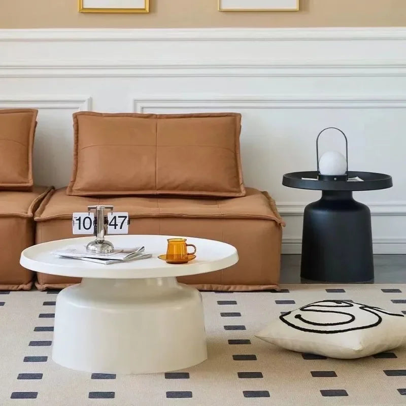 Nordic Minimalist Round Coffee Table with Storage – view 3, modern home furniture