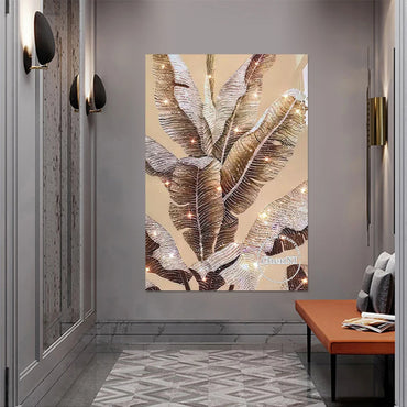 Abstract Leaf Art Wall Frameless Canvas Handmade Artwork 3d Plant Scenery Picture Modern Decorative Paintings Suitable For Rooms