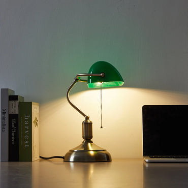 Modern bank desk lamp with US plug pull switch acrylic lampshade without light bulb very suitable for bedroom office and bank