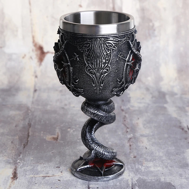 200ml Baphomet Wine Glass Buffmet Resin Stainless Steel Goblet Horn Cocktail Glasses Whiskey Cup Pub Bar Drinkware Dropshipping
