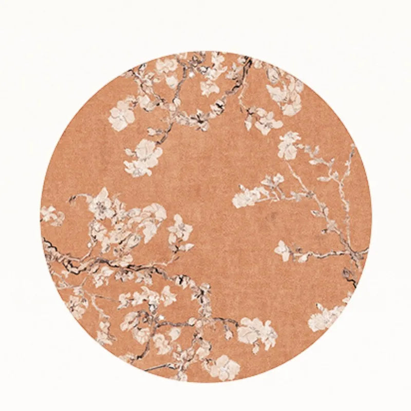 New Chinese Style Round Carpet Thickened Study Anti-slip Mat Light Luxury Carpets for Living Room Home Bedroom Decor Retro Rug
