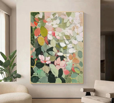 Huge Thick Textured Knife Painted Flower Plants Painting 100% Handmade Abstract Oil Painting Canvas Wall Art For Home Decoration