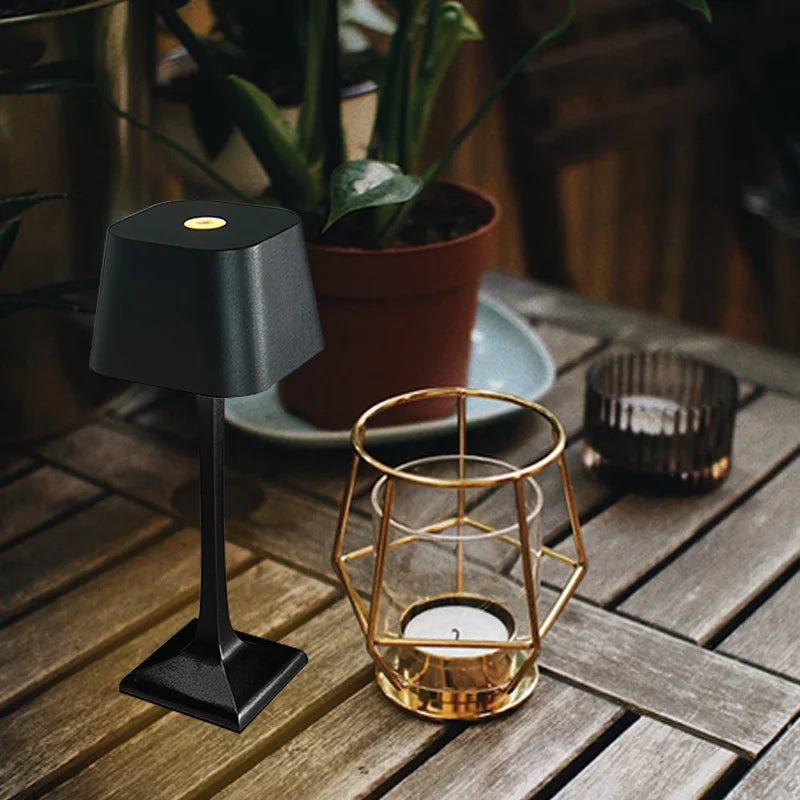 Rechargeable wireless bedroom bedside decoration simple metal touch LED table lamp creative atmosphere lamp