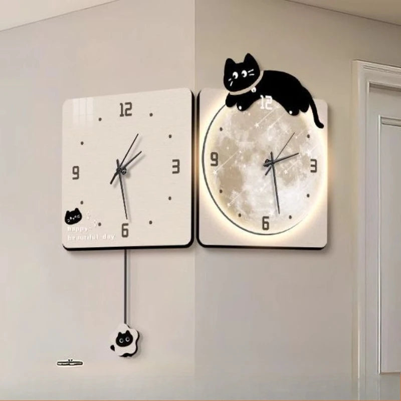 Modern Corner Wall Clock Large Interior Wall Clock Led Digital Watch Luxury Living Room Decorations Home Decoration Accessories