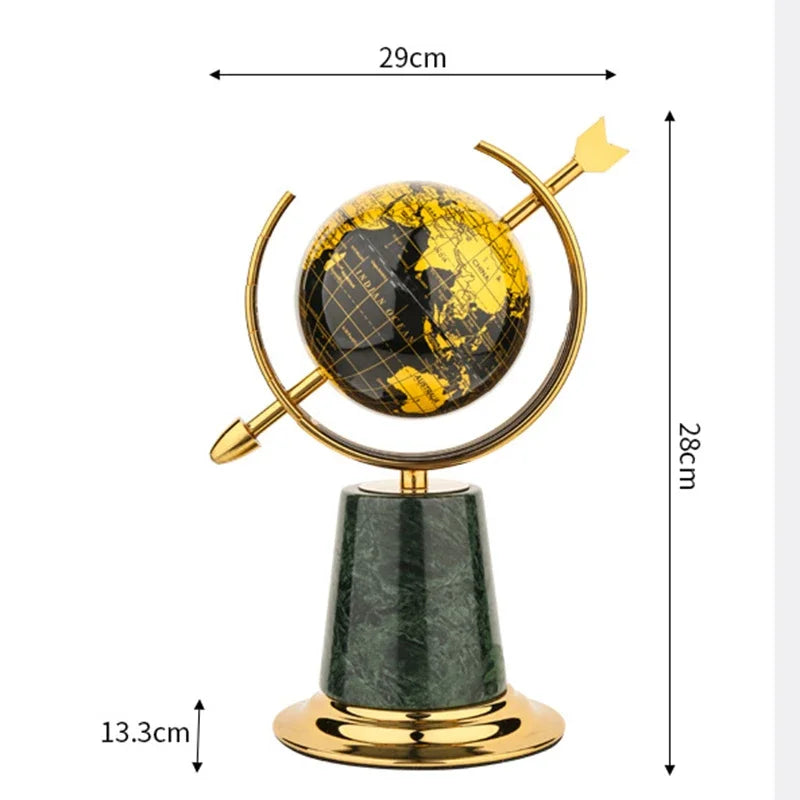 Modern Globe Figurines Clocks Luxury Living Room Nordic Sculptures Desktop Creative Figurine Table Sculpture Art Crafts Home
