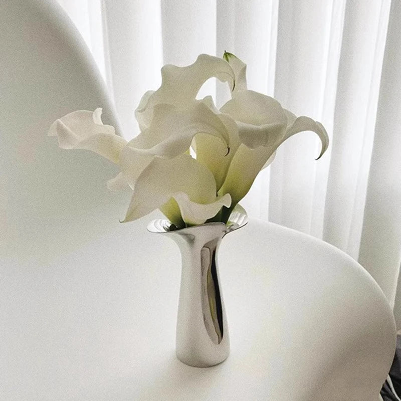 Modern Flower Vase Nordic Aesthetic Flower Bottle Desk Decorating Elegant Vases Room Decoration Office Flowerpot Unusual Shape