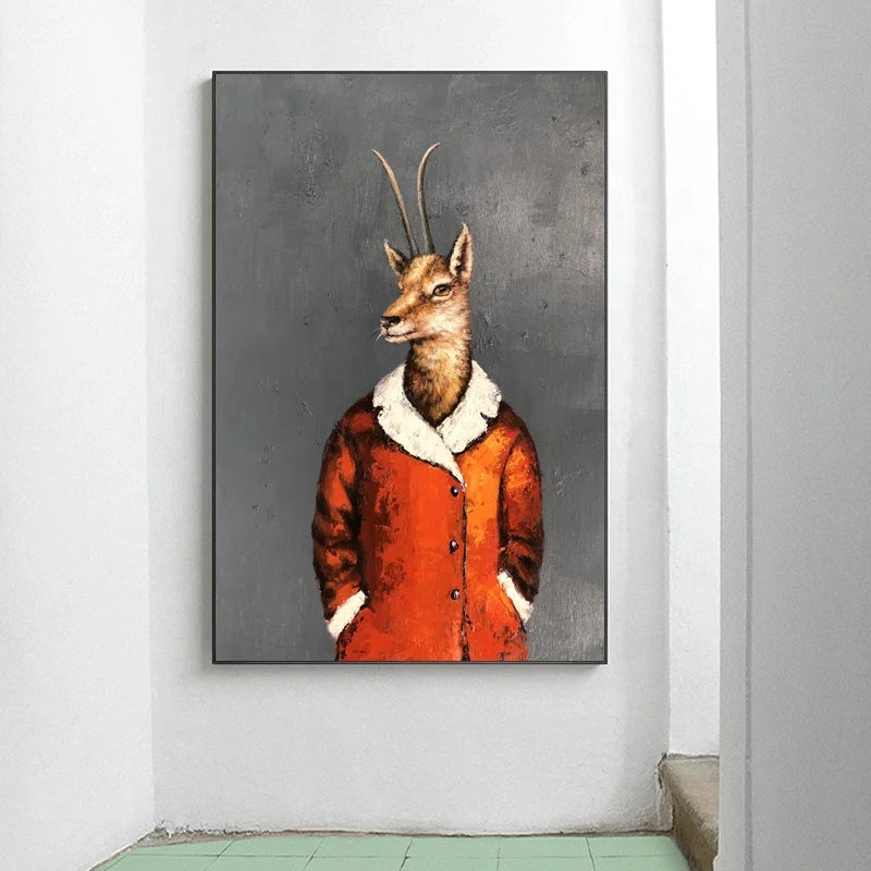 Creative Cartoon Picture Art, 100% Hand Painted, Abstract Oil Painting on Canvas, Wall Art for Living Room, Home Decor, No Frame