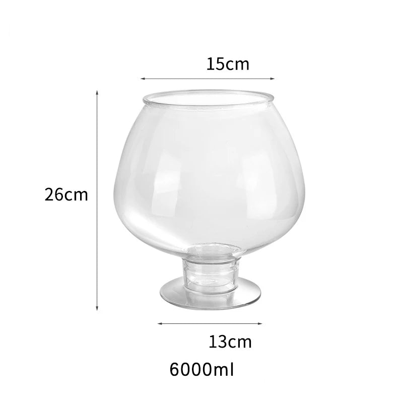 6000ML Plastic Extra-Large Wine Glasses Large-Capacity Giant Beer Mugs Oversized Goblet Dessert Cake Cups Creative Bar Drinkware