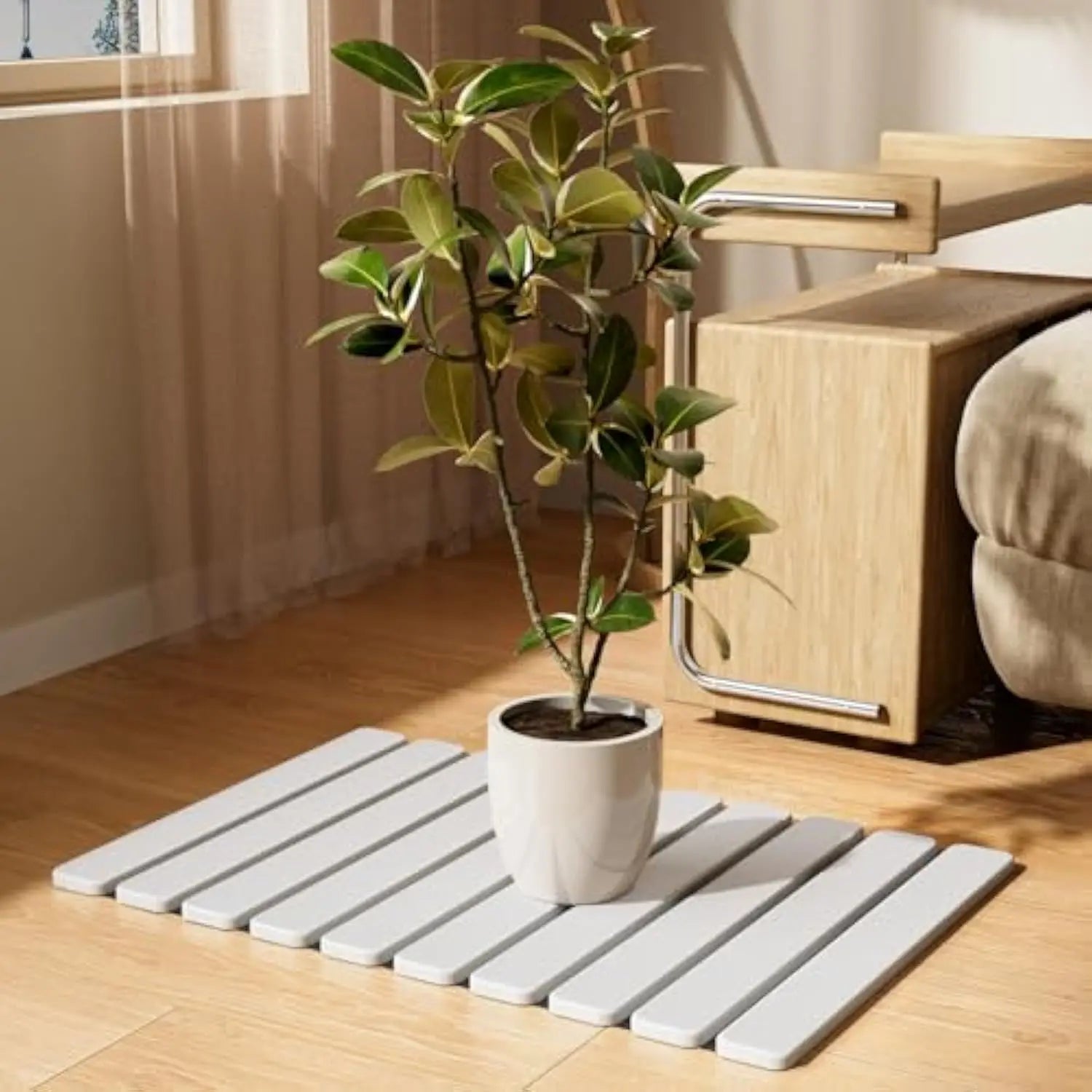 Quick Dry Stone Bathroom Mat Luxury Foldable Bathroom Rug Super Absorbent Bath Mats Non Slip Diatomaceous Earth Diatomite Mat