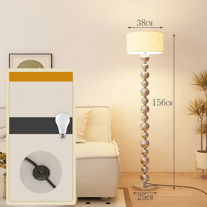 Modern minimalist LED floor lamp, living room, bedroom, study, Nordic Ins style creative remote control dimming vertical lamp