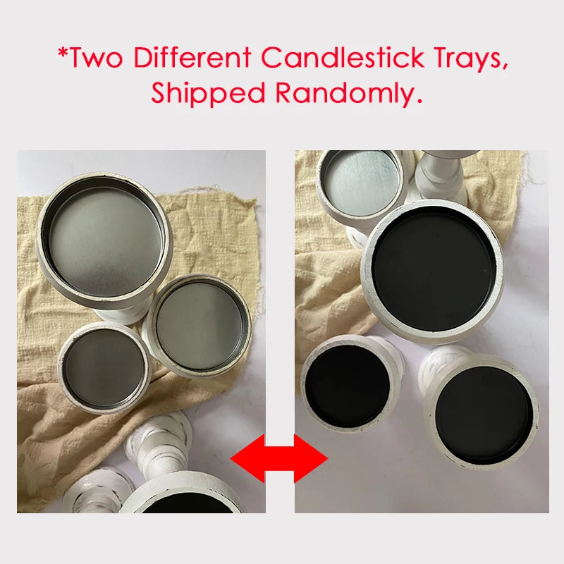 1Piece Wood Candlestick Tabletop Retro White Candle Holder Home Decoration Wooden Candles Rack Nostalgic Photography