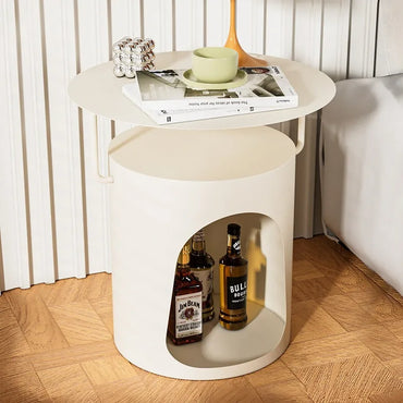 Luxurious Minimalist Iron Bedside Table with Pet Niche – view 2, modern home furniture