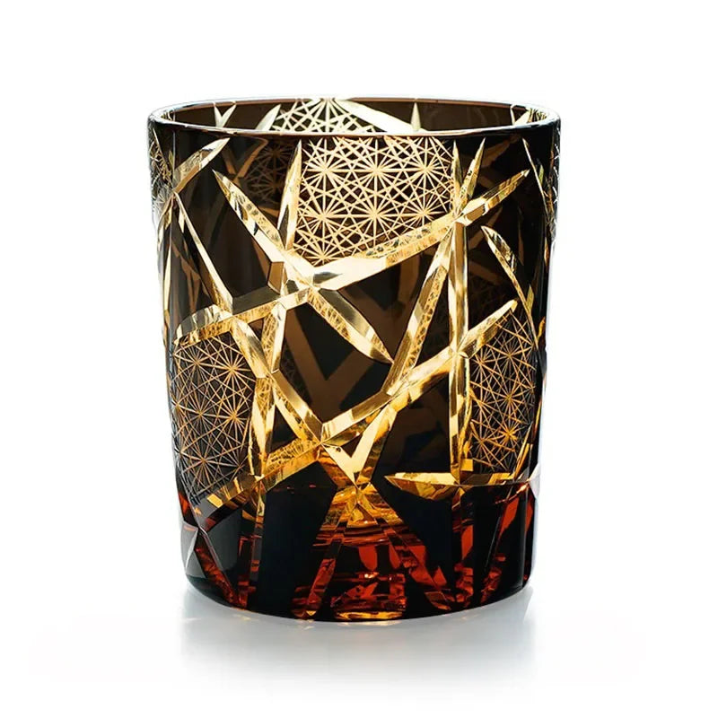 Wine Glasses Luxe Handmade Chrysanthemum Glass Wine Set Edo Kiriko Whisky Glass Japanese Carved Wedding Wine Glasses Vintage Cup