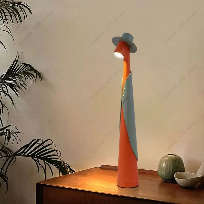 Fashionable Man Lamp USB Rechargeable Tricolored LED Desk Lamp Elegant Slim Stick Light Unique Portable Dimmable Reading Lamp