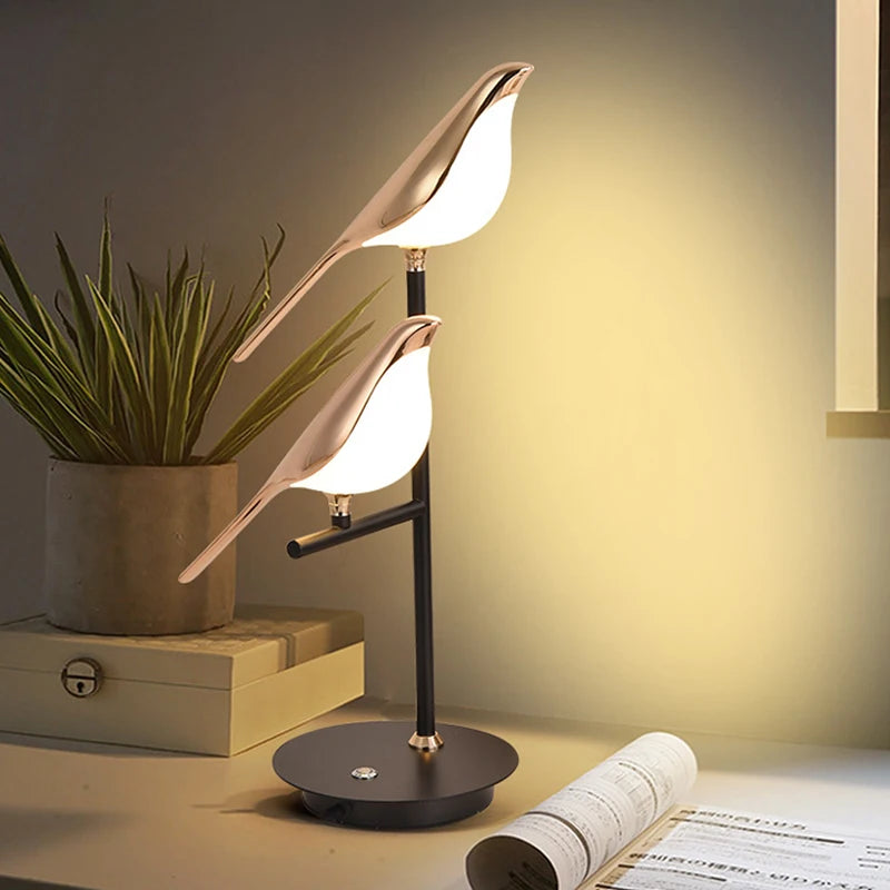 OUDELADI LED table lamp Magpie bird model Reading lamp bedroom bedside living room floor lamp home decor study desk light