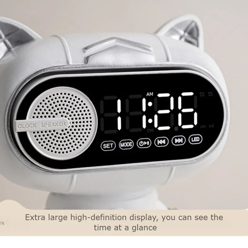 Led Nixie Table Clocks Charging Model Bluetooth Night Radio Art Alarm Clocks Cat Luxury Digital Clock Desktop Clock Decoration