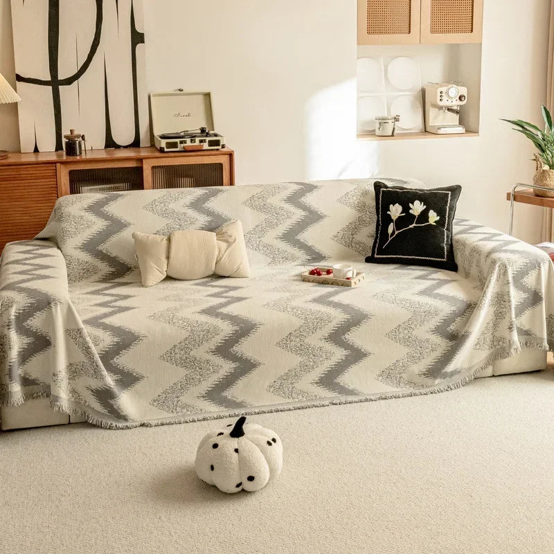 EIFLOY-Modern Chenille Sofa Towel Cover, 3,4 Seater, Anti Cat Scratch, L Shape Couch Cover for Living Room, Armchair Towel