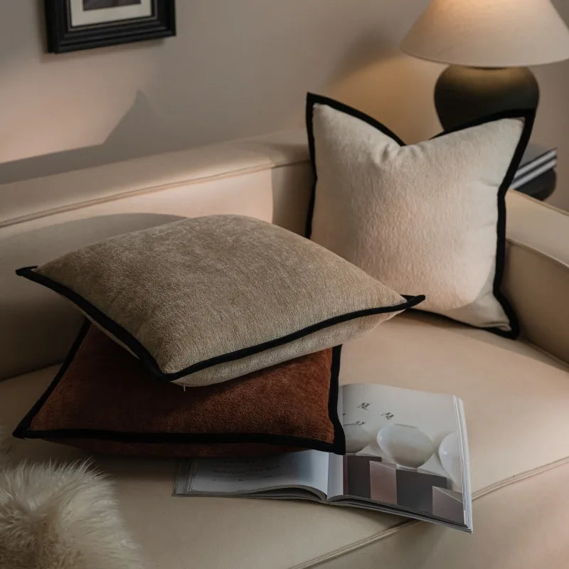 Luxury Chenille Cushion Cover Soft Plain Dyed Decorative Pillows for Home Decor Pillow Covers 45x45cm