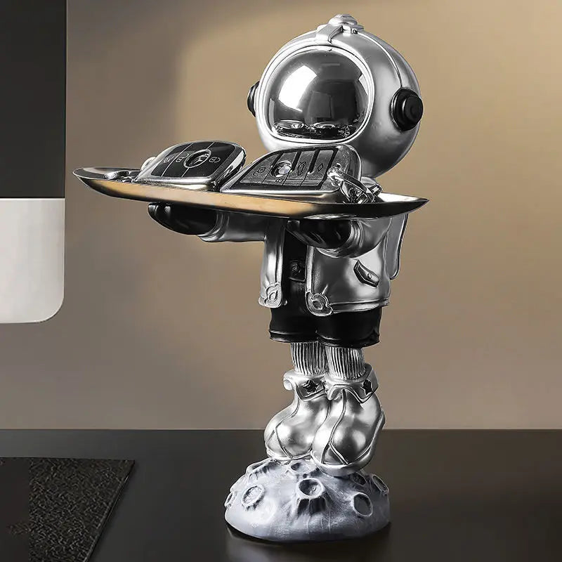Astronaut Miniature Figurines Creative Tray Modern Art Ornaments Luxury Storage Accessories Aesthetic Sculptures Living Room