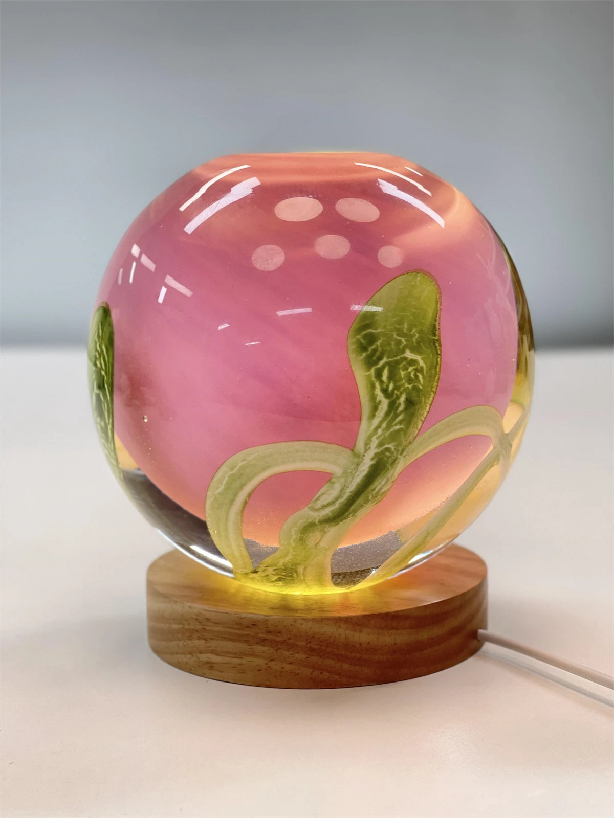 Pink Thick Colorful Glass Vase Desktop Glass Ornaments Handicraft Home Decorations Hydroponic Green Plants