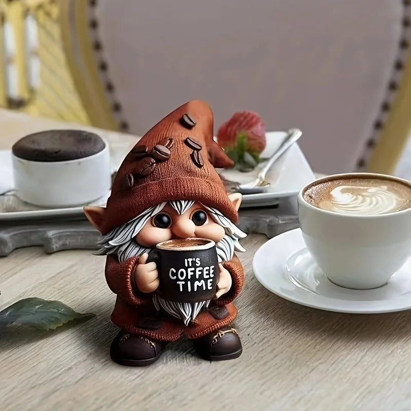 Coffee Gnomes Figurines Creative Figure Sculptures Modern Miniature Ornaments Luxury Aesthetic Accessories Home Decorations