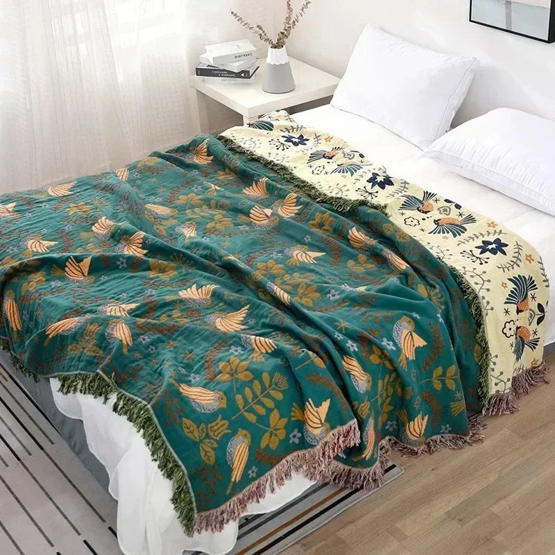 Japanese Cotton Double-sided Sofa Cover Throw Blanket For Bed Towel Cover Four Seasons General Quilt Bed Sheet Travel Blanket