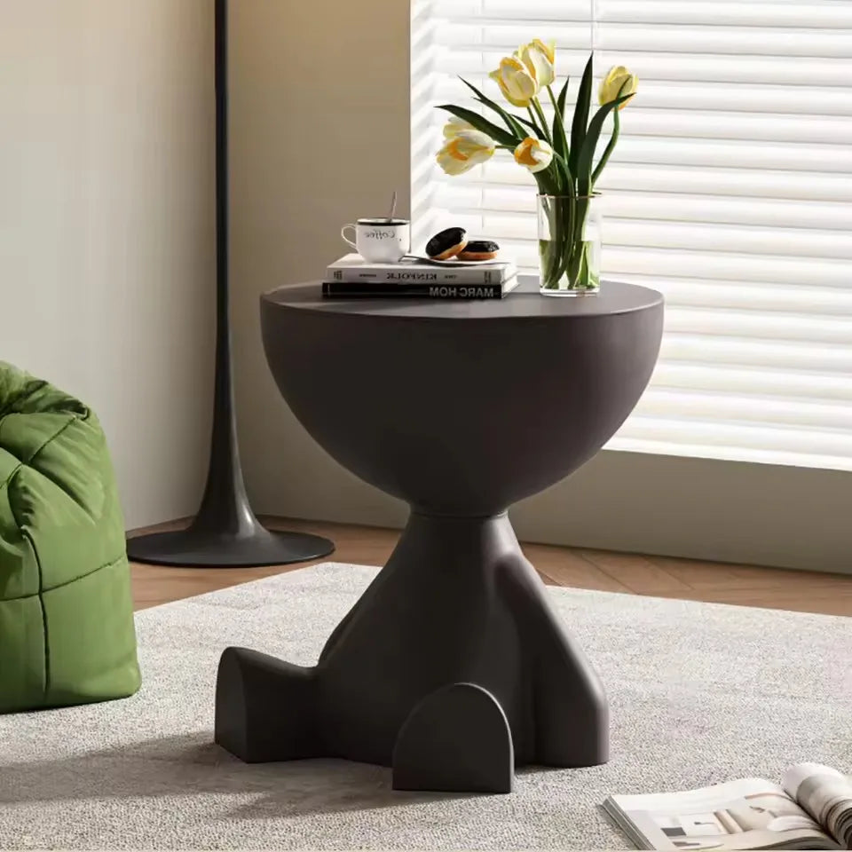 Round Matte Side Table with Hidden Storage – view 8, modern home furniture