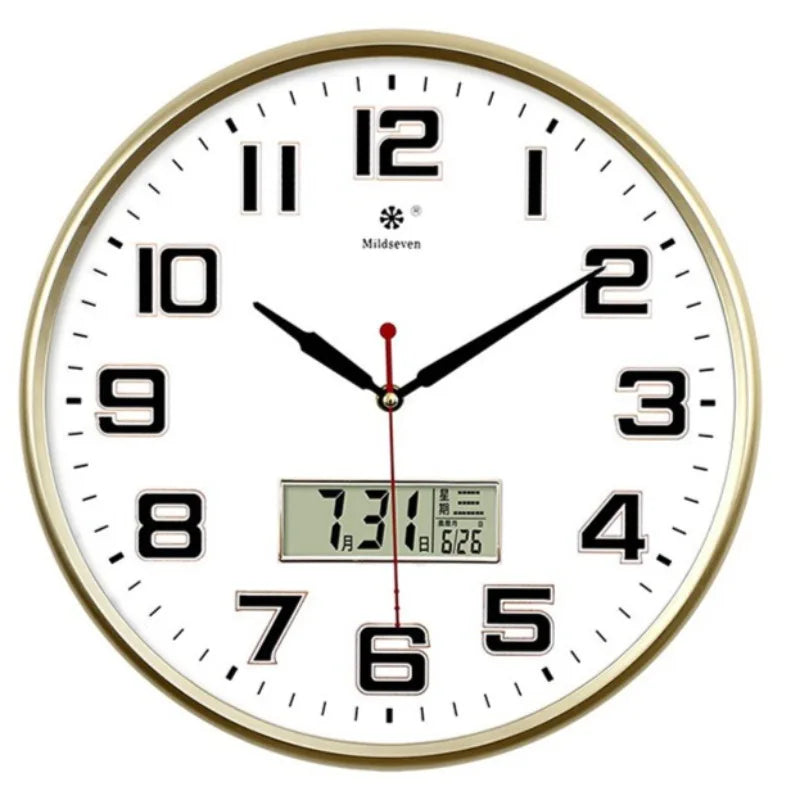 Calendar Wall Clock Modern Wall Watch Luxury Minimalist Elegant Decorative Clocks Interior Silent Aesthetic Living Room Watches