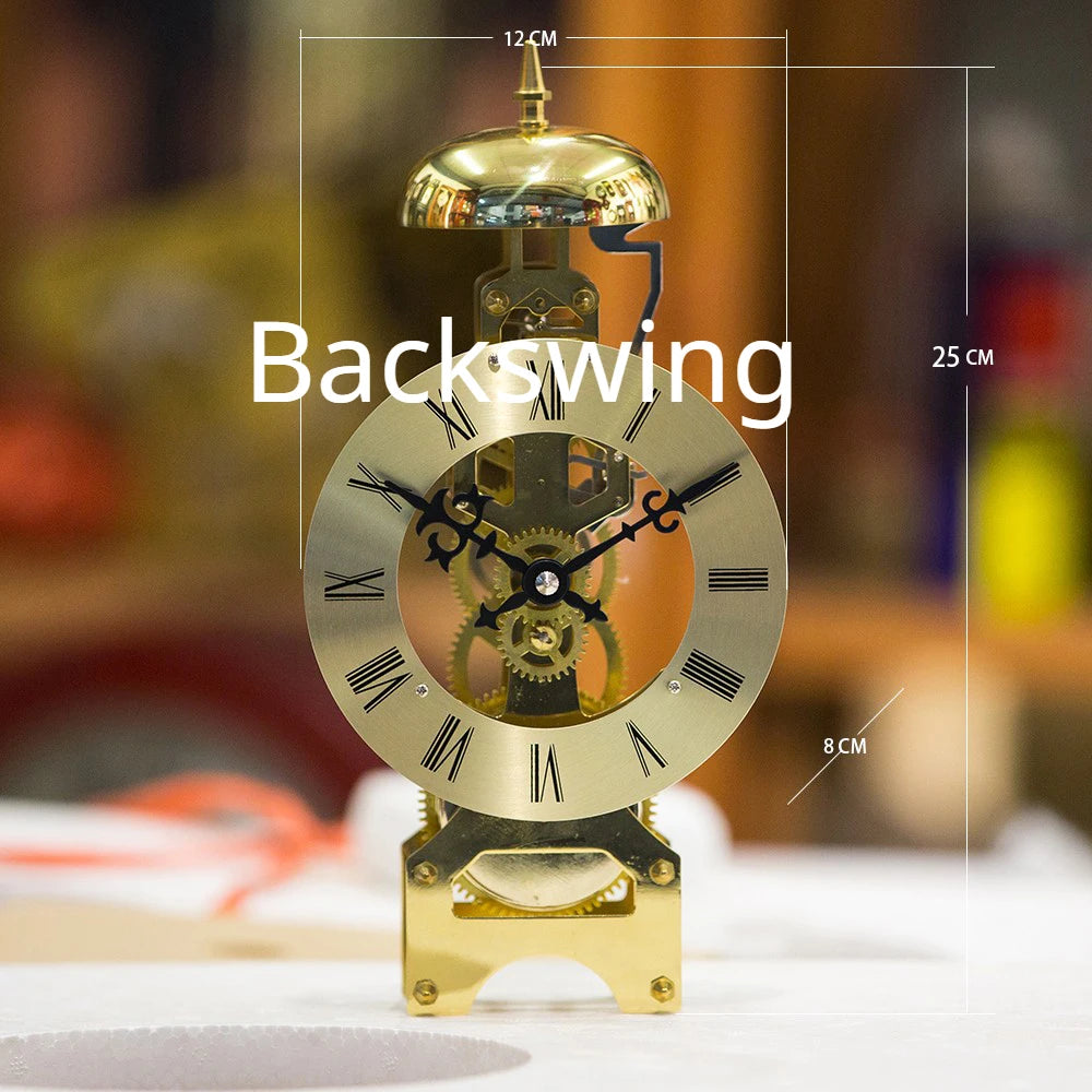 Retro Mechanical Table Clocks Aesthetic Metal Desk Clocks Rotary Gear Large Living Room Office Desk Vintage Decoration Home