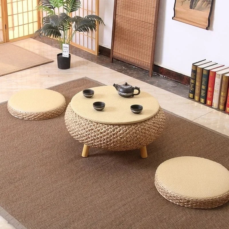 Bamboo Weave Coffee Table with Hidden Storage – view 2, modern home furniture