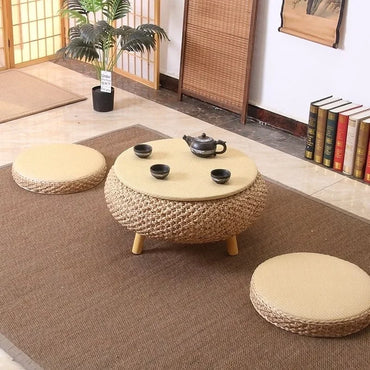 Bamboo Weave Coffee Table with Hidden Storage – view 2, modern home furniture
