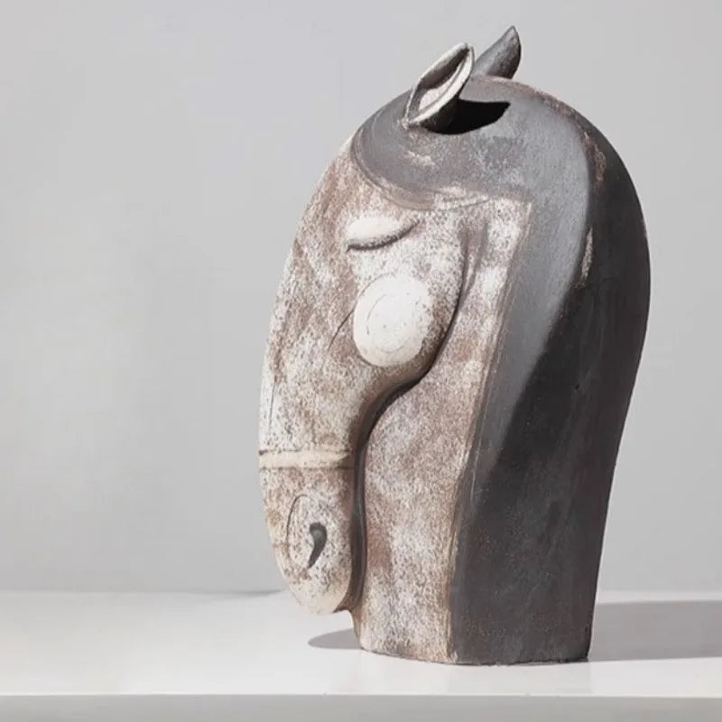 Horsehead Sculptures Creative Art Sculpture Interior Modern Ornament Luxury Aesthetic Office Accessories Living Room Decorations