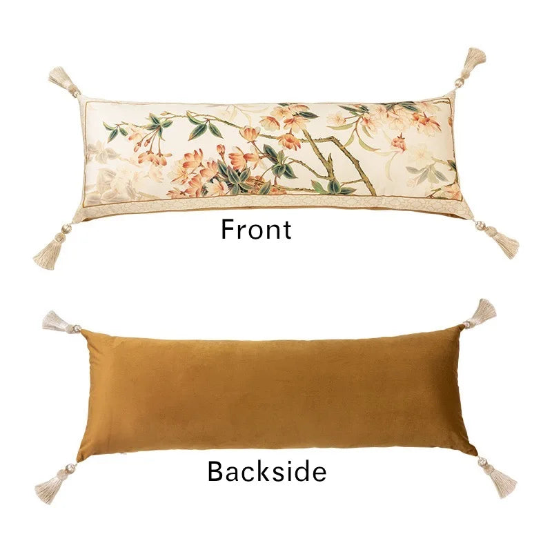 Chinese Flora Bird Pillows 35x100 Long Cushion Luxury Retro Cushions Decorative Pillow For Sofa Chair Bedding Home Decoration